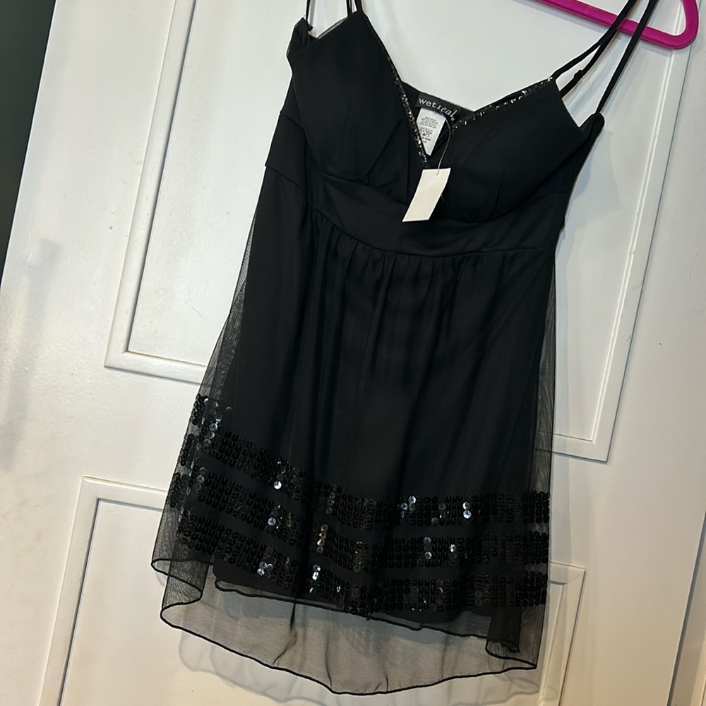 Dressy Black Babydoll Top -sz M